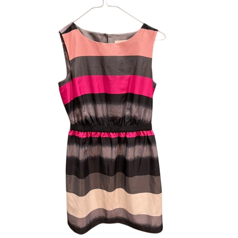 Ann Taylor LOFT Sheath Dress XSP Petite Extra Small Pinks Grays Striped Lined